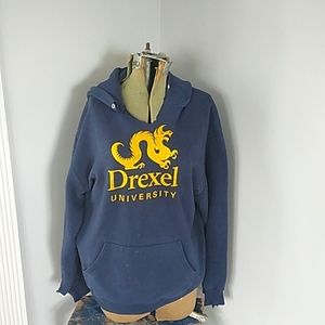 VTG 90S DREXEL UNIVERSITY GRUNGE/DESTROYED HOODIE MENS L.